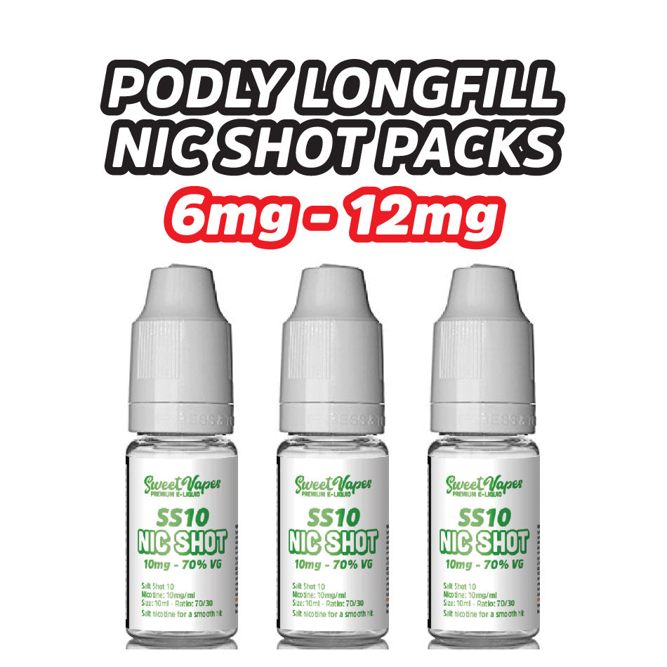 PODLY Longfill Nic Shot Packs