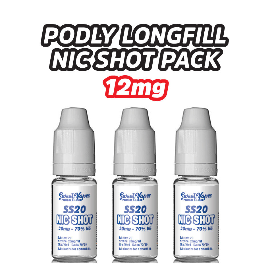 PODLY Longfill Nic Shot Packs